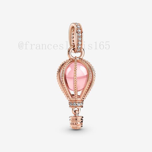Pandora Sparkling Pink Hot Air Balloon Dangle Charm - Picture 1 of 3